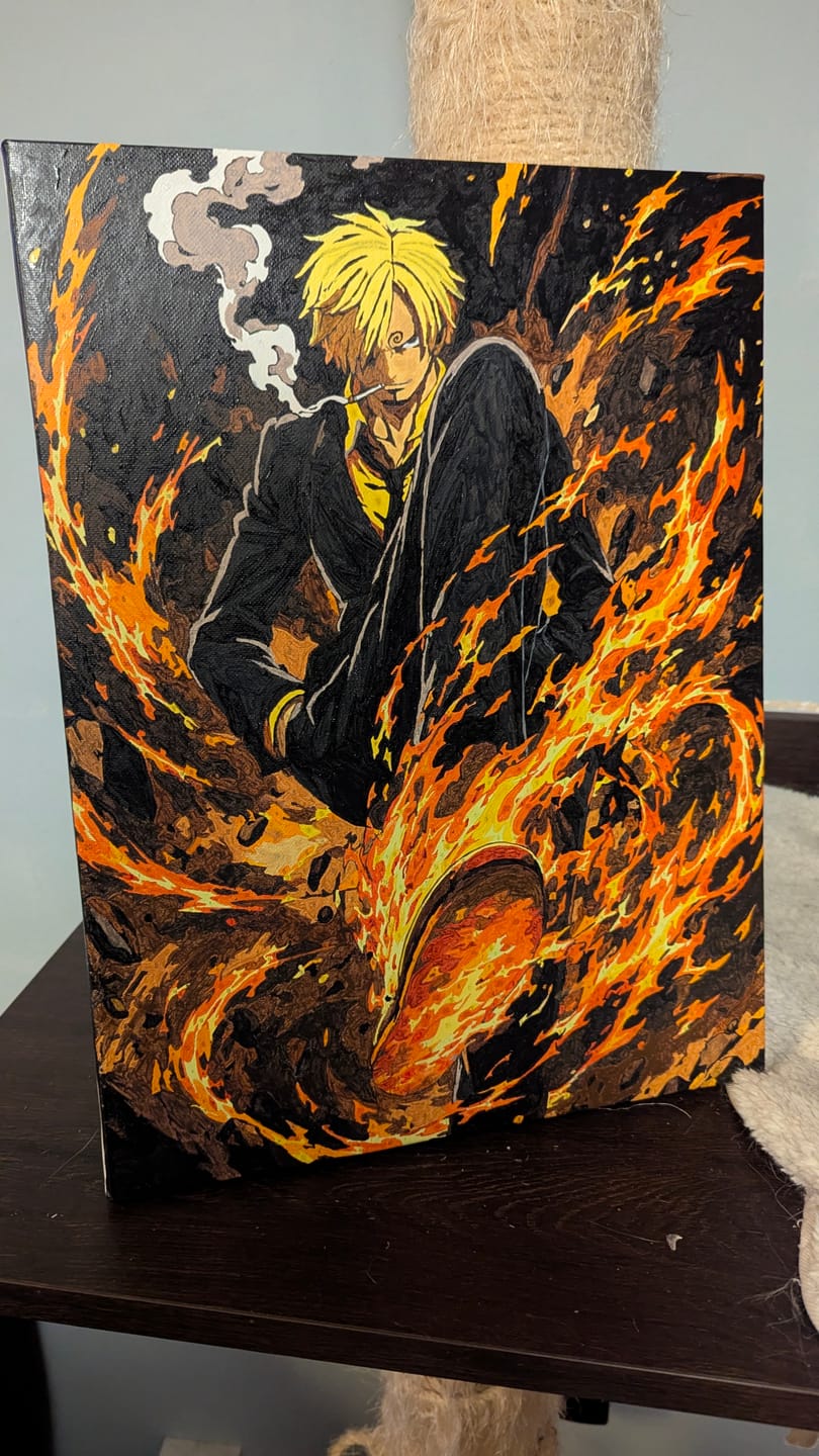 Customer photo review of Custom AI Portrait Paint by Numbers Kit