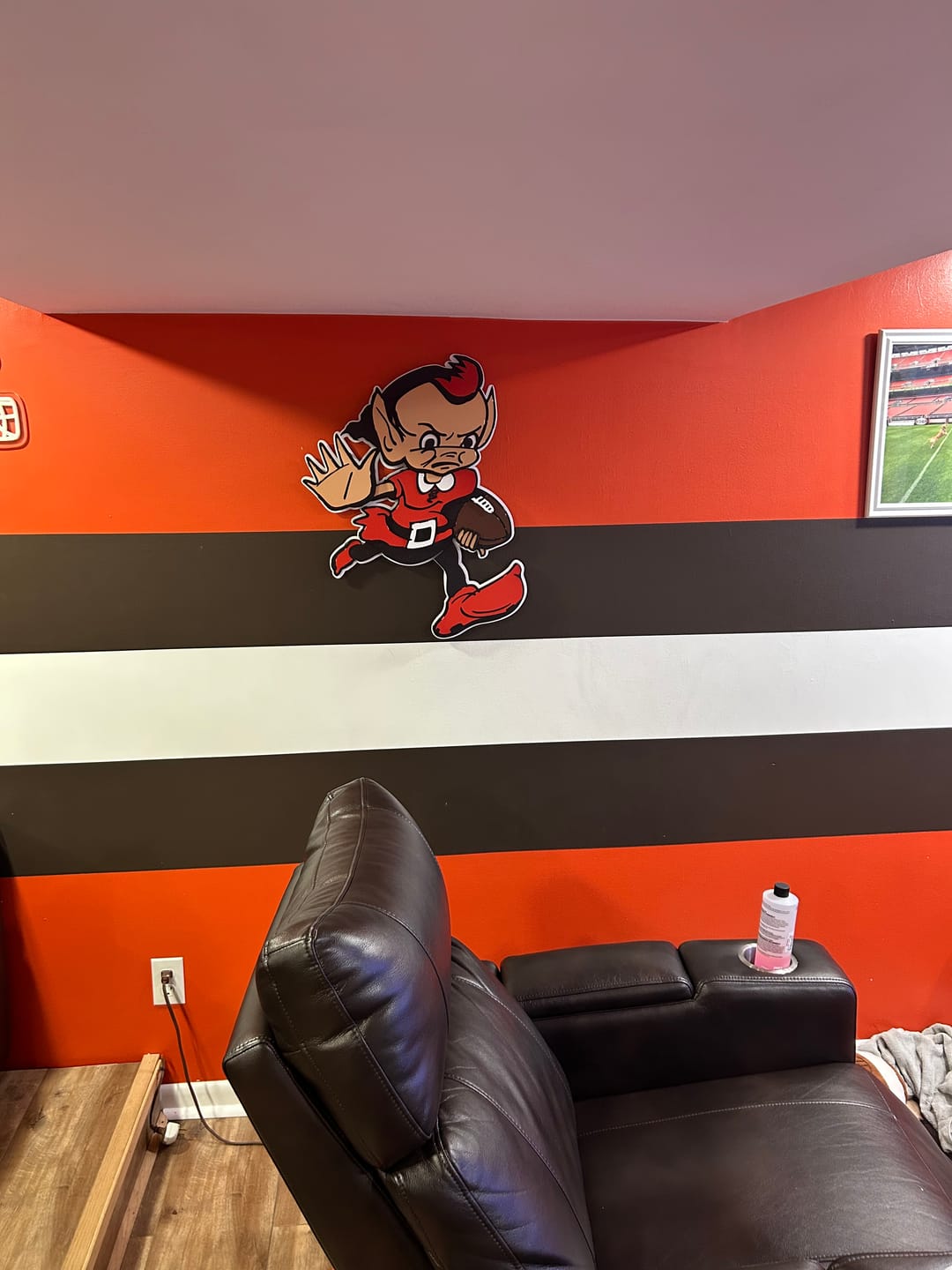 Customer photo review of Cleveland Browns Vintage "1960's Running Brownie" 3D Metal Wall Art