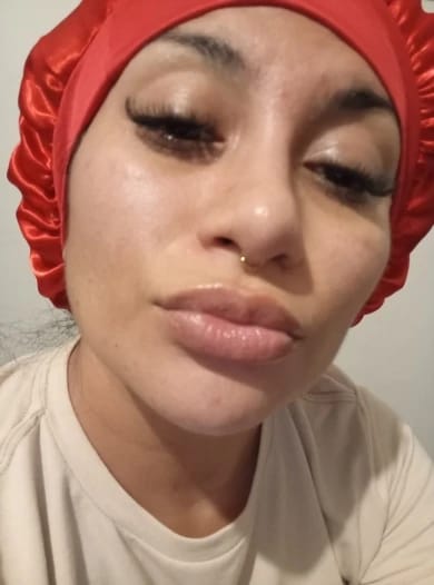 Customer photo review of Collagen Night Wrapping Mask