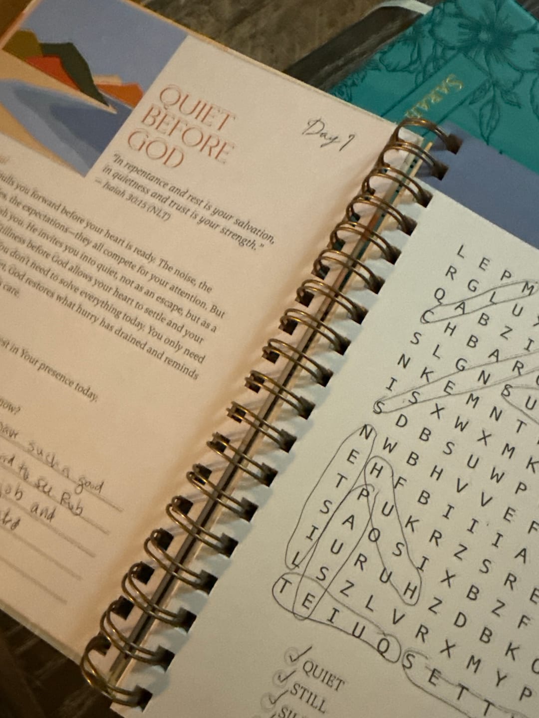 Customer photo review of Be Still: Word Search Devotional for Peace & Rest in God
