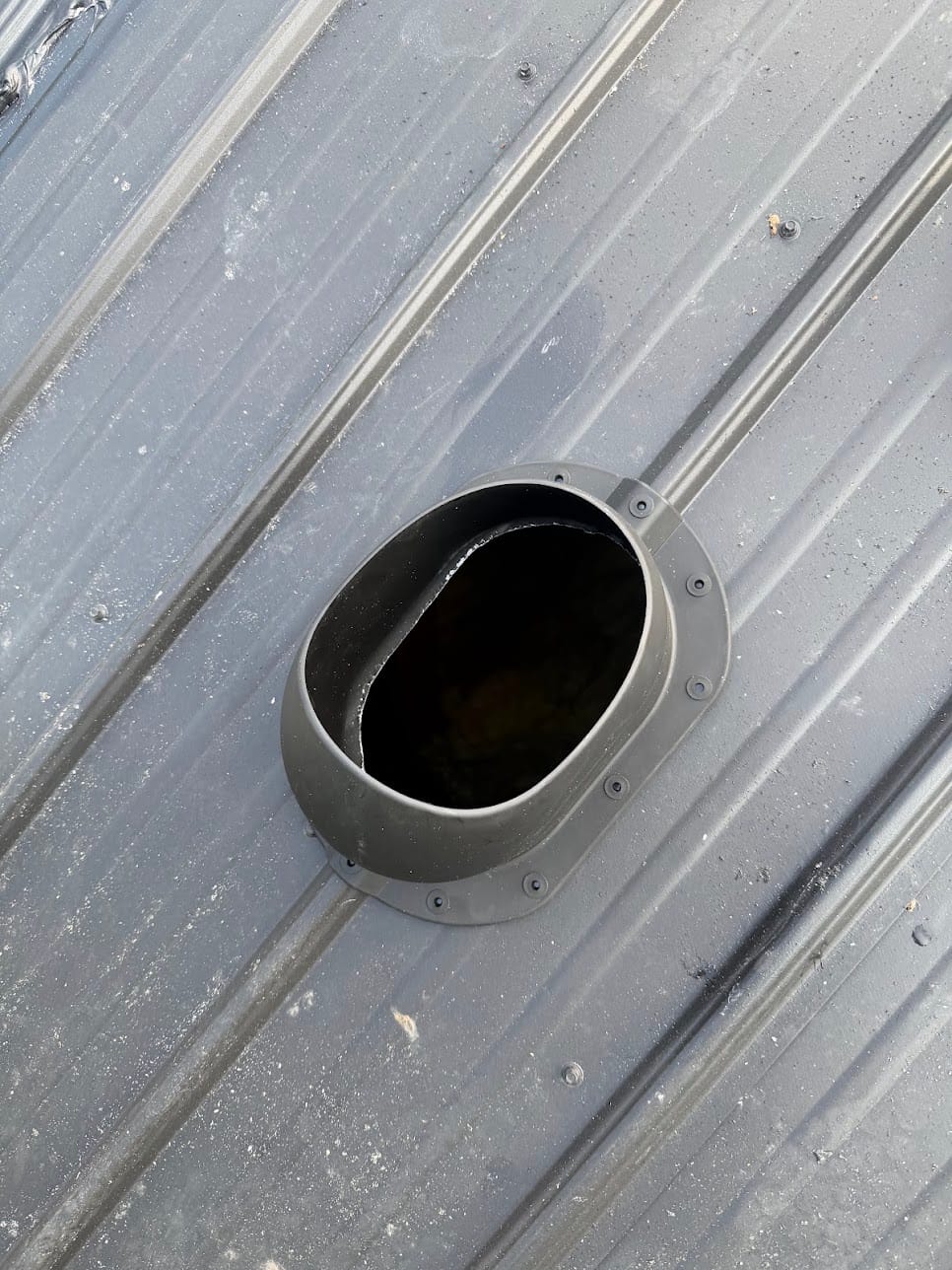 Customer photo review of Kitchen, Bathroom and Dryer Roof Exhaust Vent - Ivent ECO – Metal Rib Profile ¾ inch