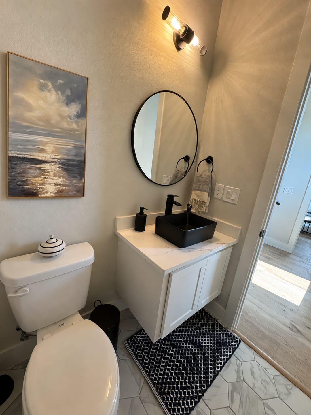 Customer photo review of Abstract Ocean And Sky Canvas Art #OC101