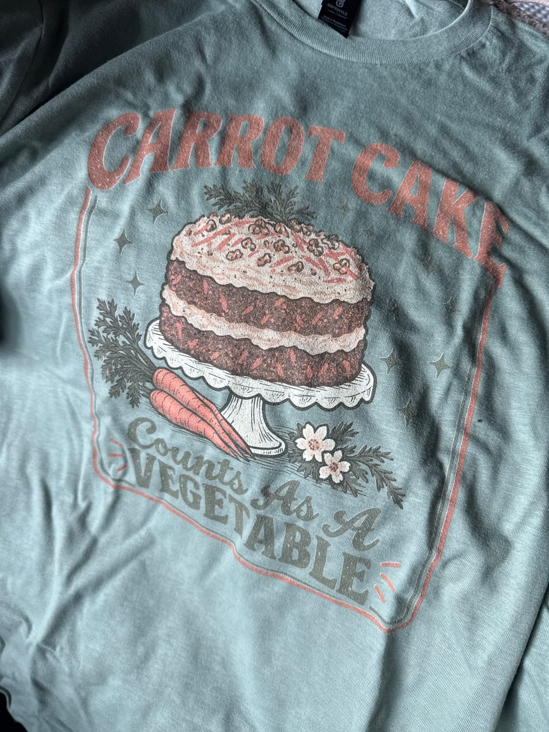 Customer photo review of Carrot Cake T-Shirt