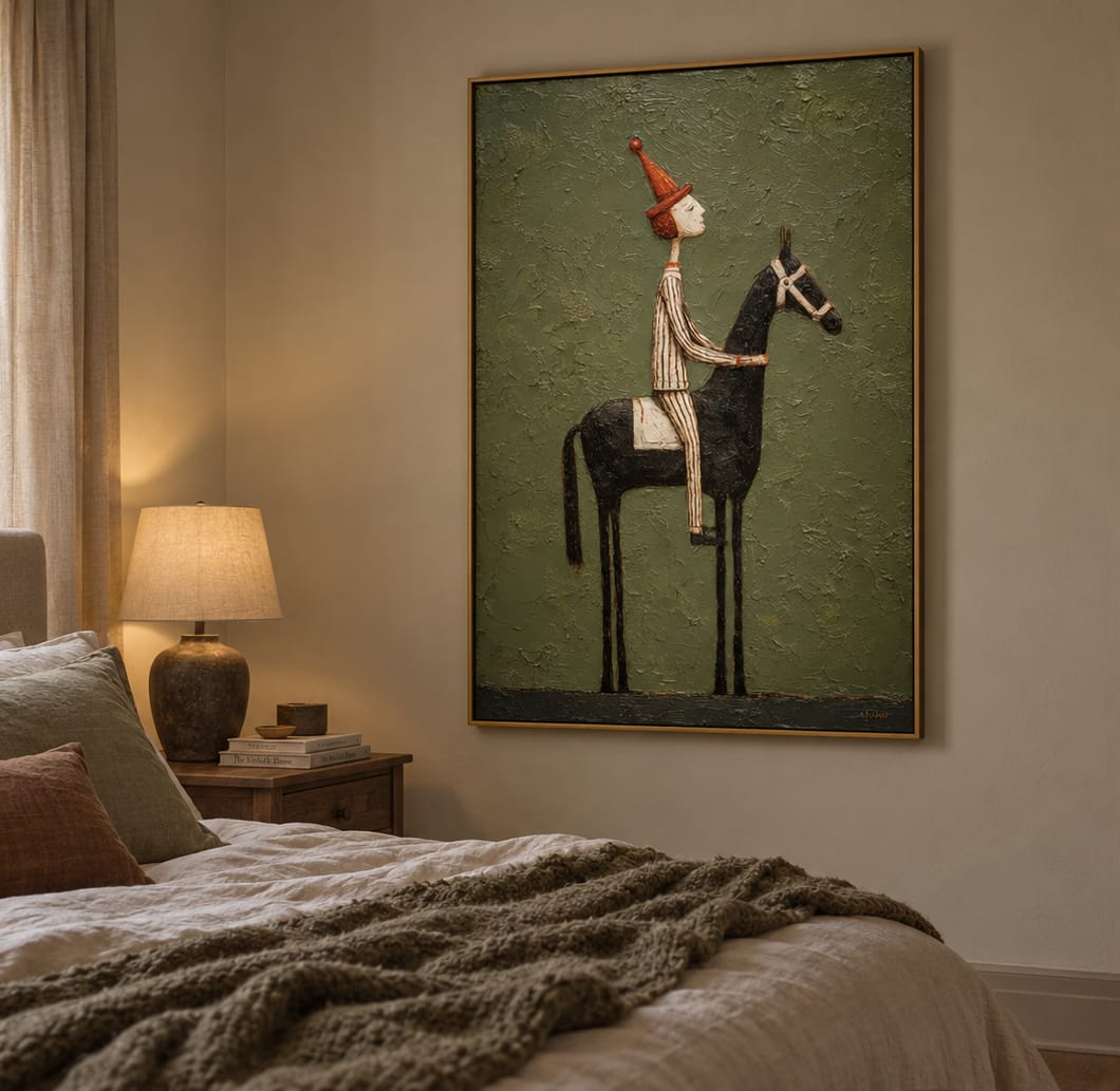 Customer photo review of Black Rider-Horse Painting