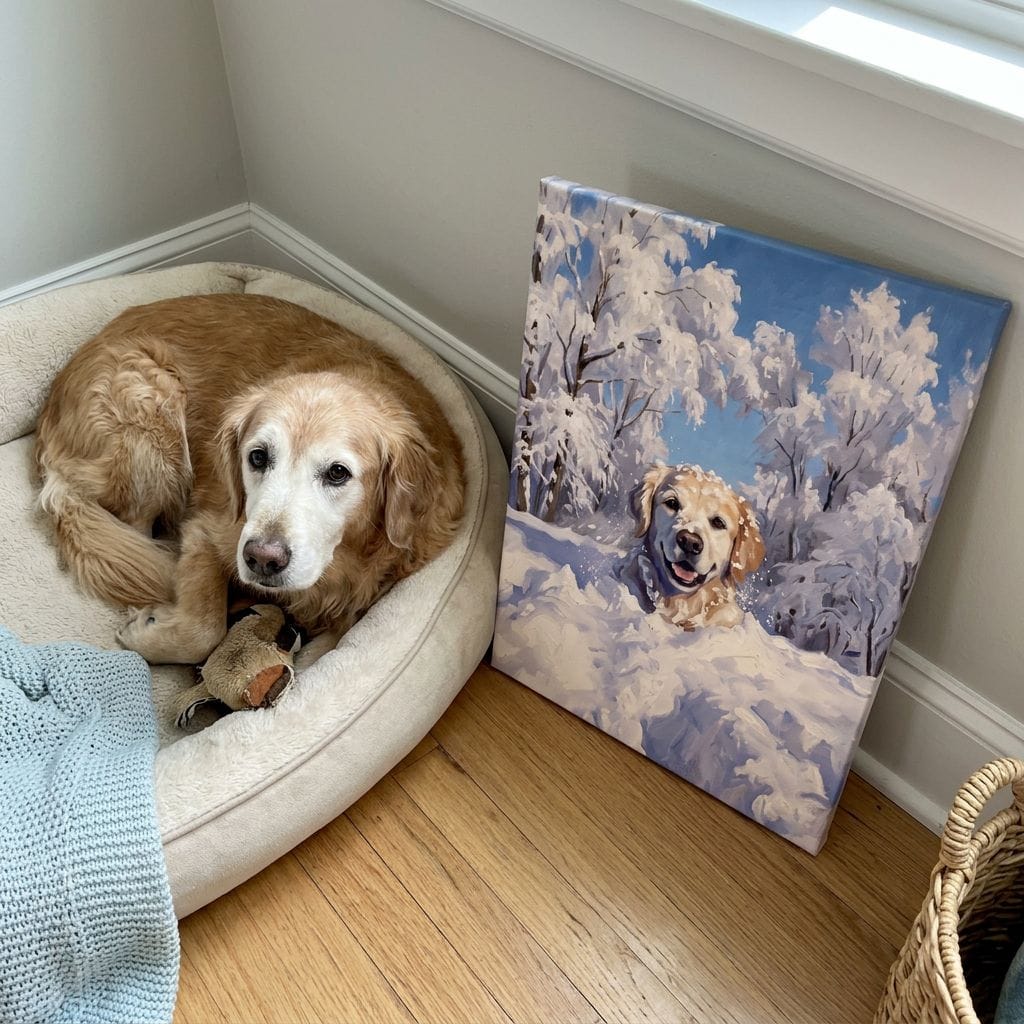 Customer photo review of Custom Pet Portrait Thick Canvas — Personalized Pet Wall Art
