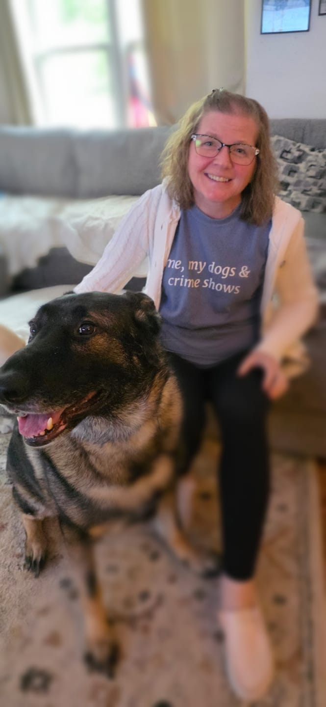 Customer photo review of Me, My Dogs & Crime Shows T-Shirt