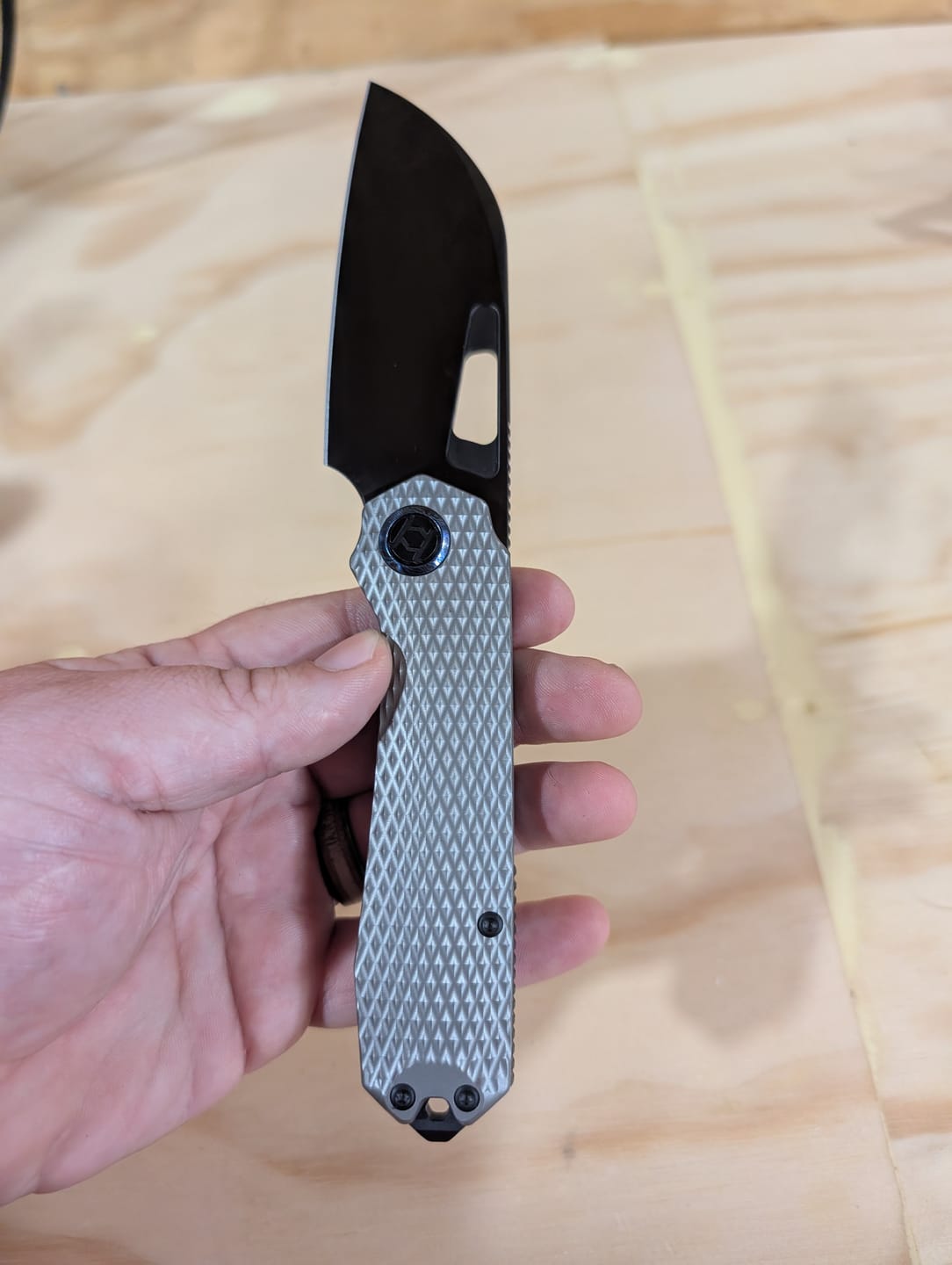 Customer photo review of Kunwu Diablo Titanium Frame Lock Pocket Knife Vanax 3.5"