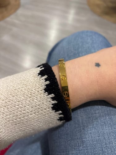 Customer photo review of 18K Celestial Four Diamonds Love Bracelet
