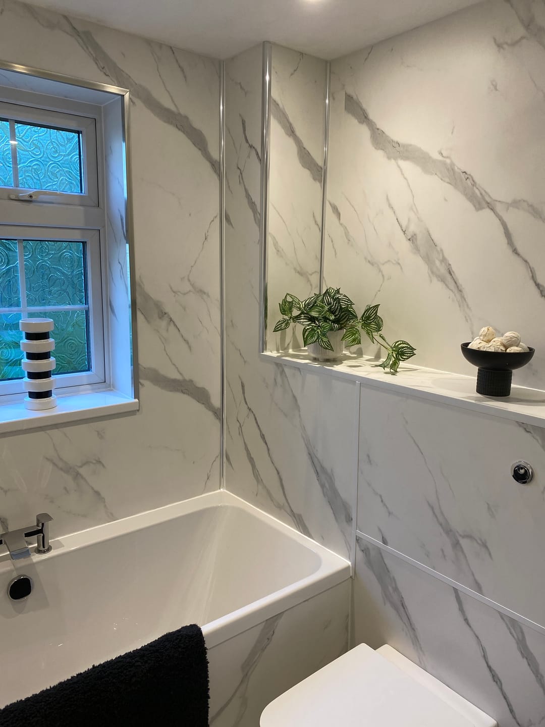 Customer photo review of 10mm Carrara Marble Matt Shower Panel 1M x 2.4M