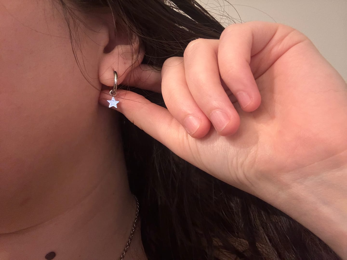 Customer photo review of Charm Hoops