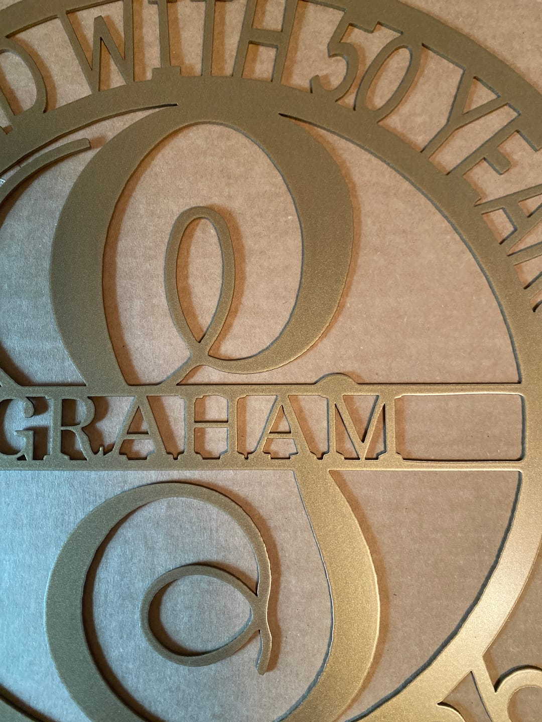 Customer photo review of Elaborate Name - Steel Sign