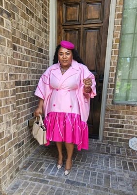 Customer photo review of The Boardroom Muse Dress