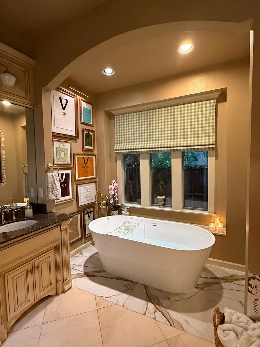 Customer photo review of Scottish Custom Motorized Roman Shades