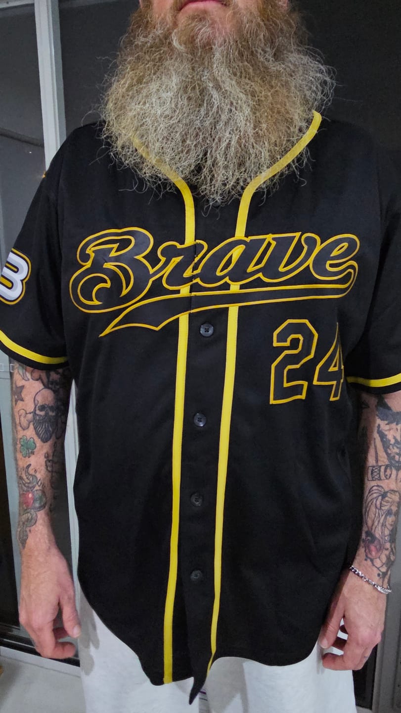 Customer photo review of Custom Black Old Gold Classic Style Authentic Baseball Jersey