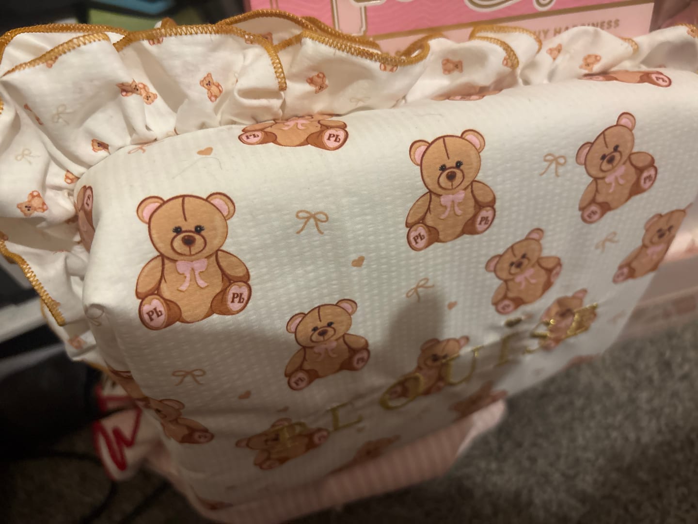 Customer photo review of Teddy Touch Large Print Bag & Bodycare Set