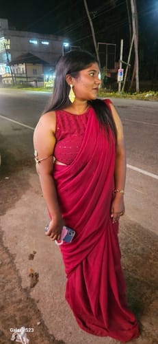 Customer photo review of Mastaani Ruby Drape Saree Set