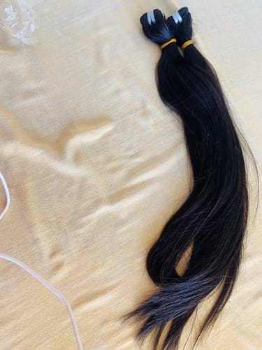 Customer photo review of Vietnamese Super Double Drawn Bone Straight Natural Black Bundles