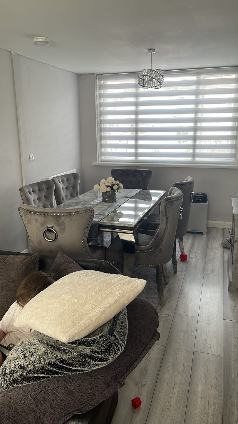 Customer photo review of Vienna Marble Dining Table With Chelsea Ring Knocker Chairs