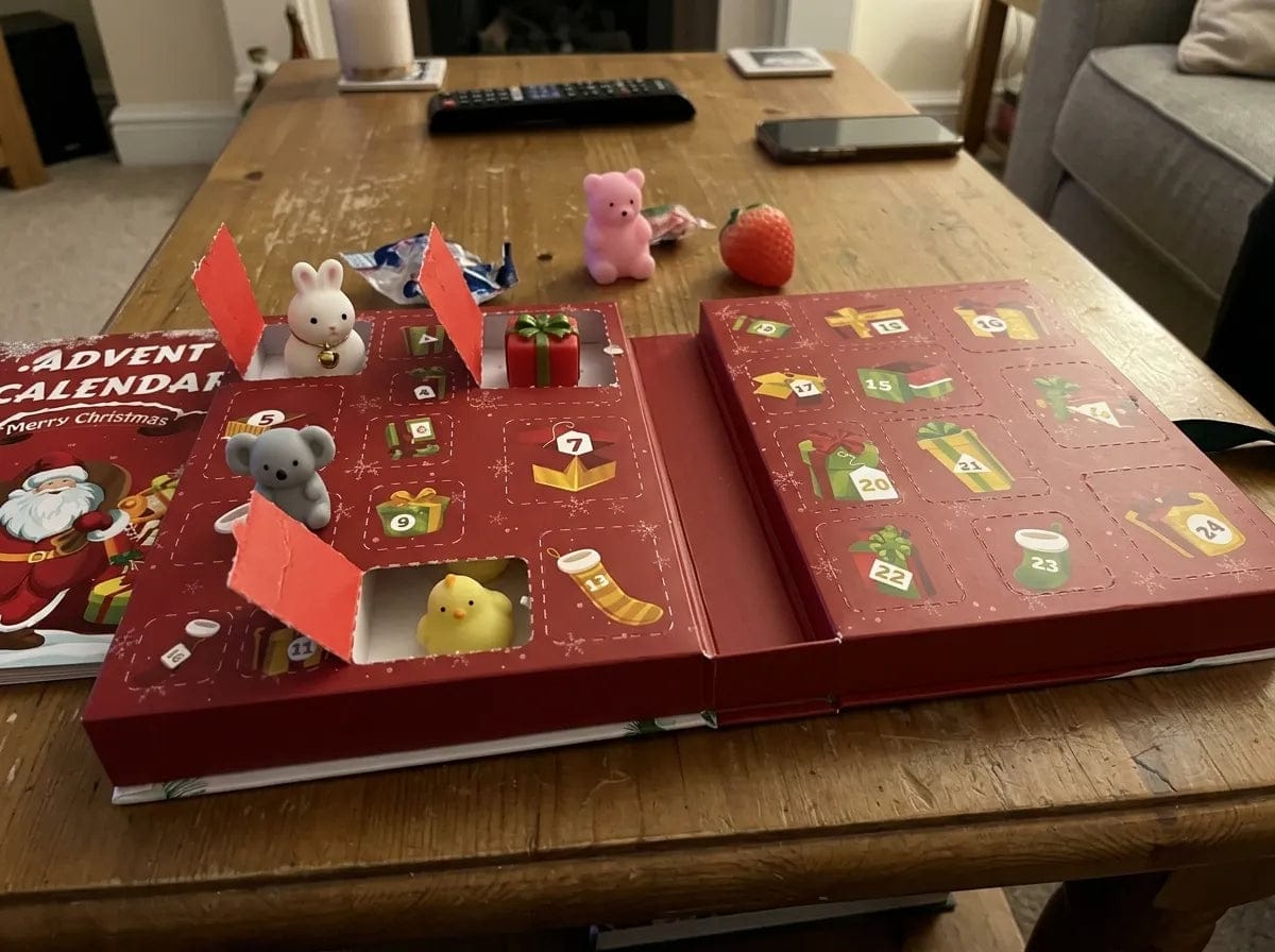 Customer photo review of Deluxe Santa’s Traditions™ 24-Day Jumbo Squishy Advent Calendar (3.3 lbs Edition)