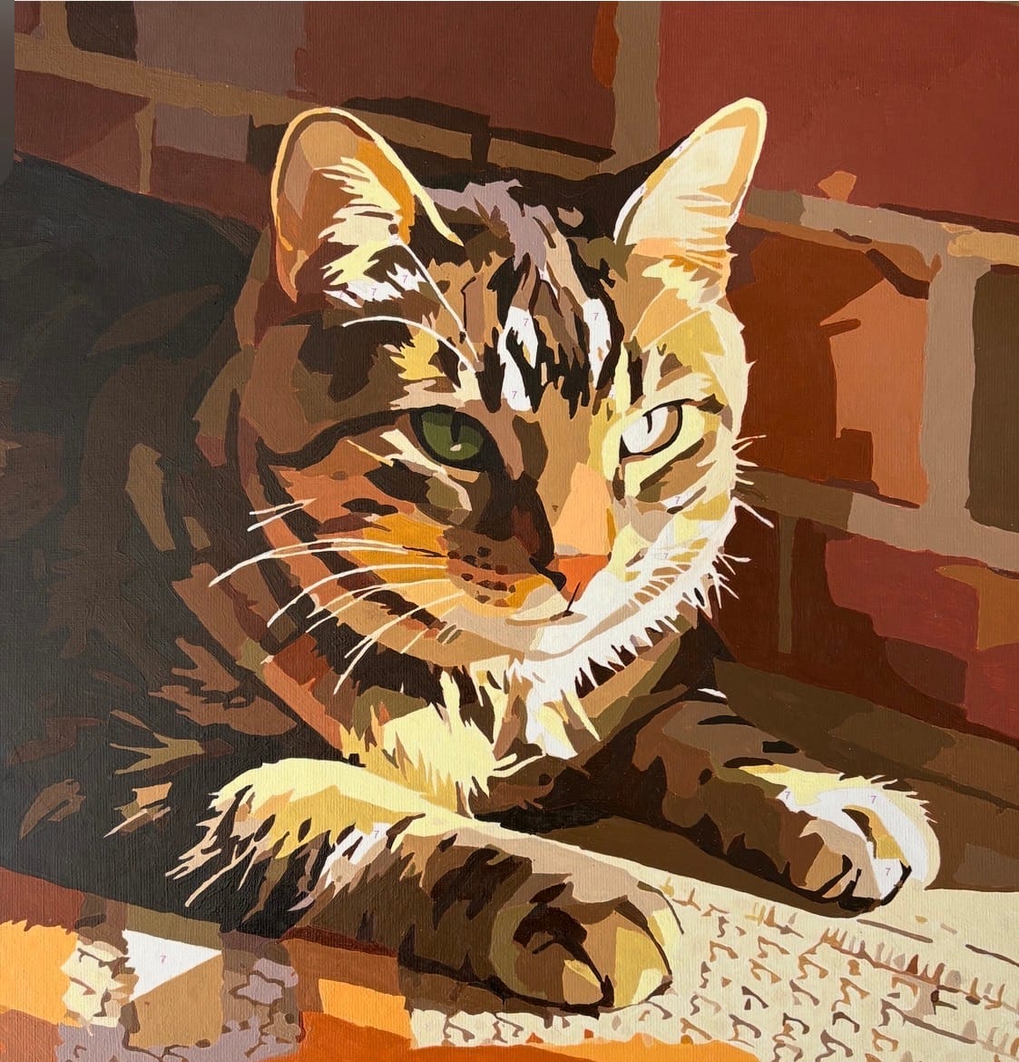 Customer photo review of Custom AI Pet Portrait Paint by Numbers Kit