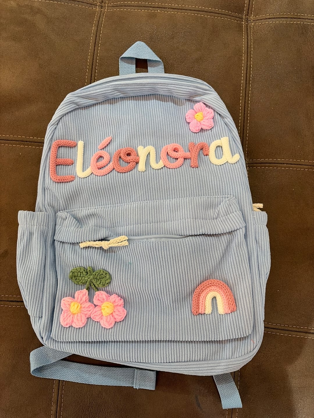 Customer photo review of K&C - Personalized Knitted Backpack