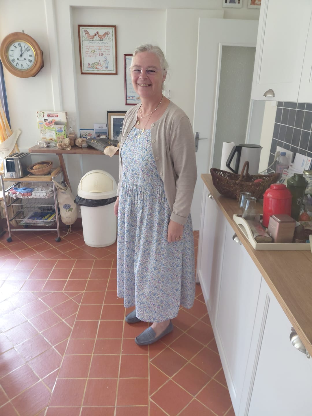 Customer photo review of Blouse Madeleine – Coton Hortensia bleu