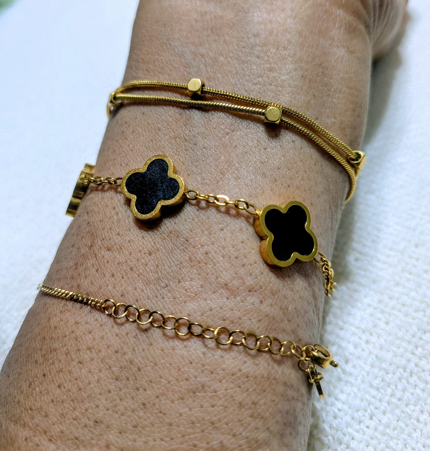 Customer photo review of Mia Layered Cube Bracelet