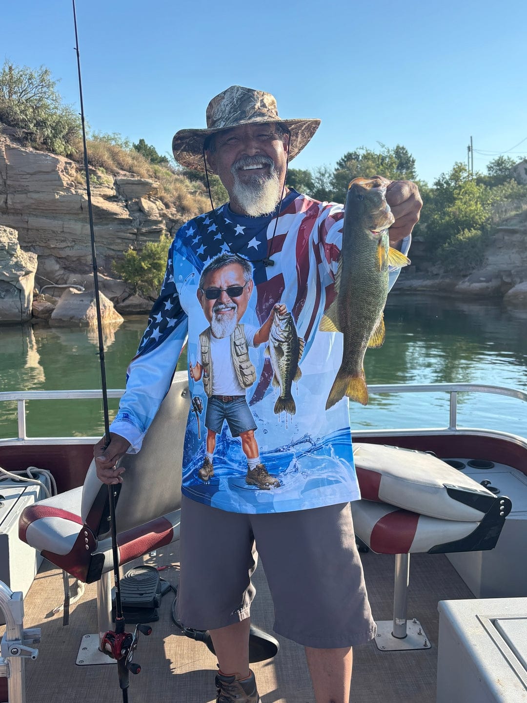 Customer photo review of You Don't Stop Fishing When You Get Old T Shirt