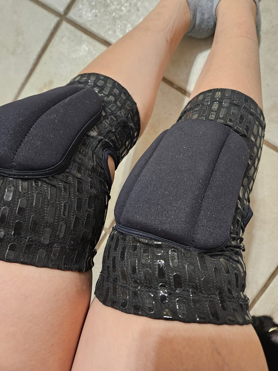 Customer photo review of Grippy Pole Dancer Knee Pads