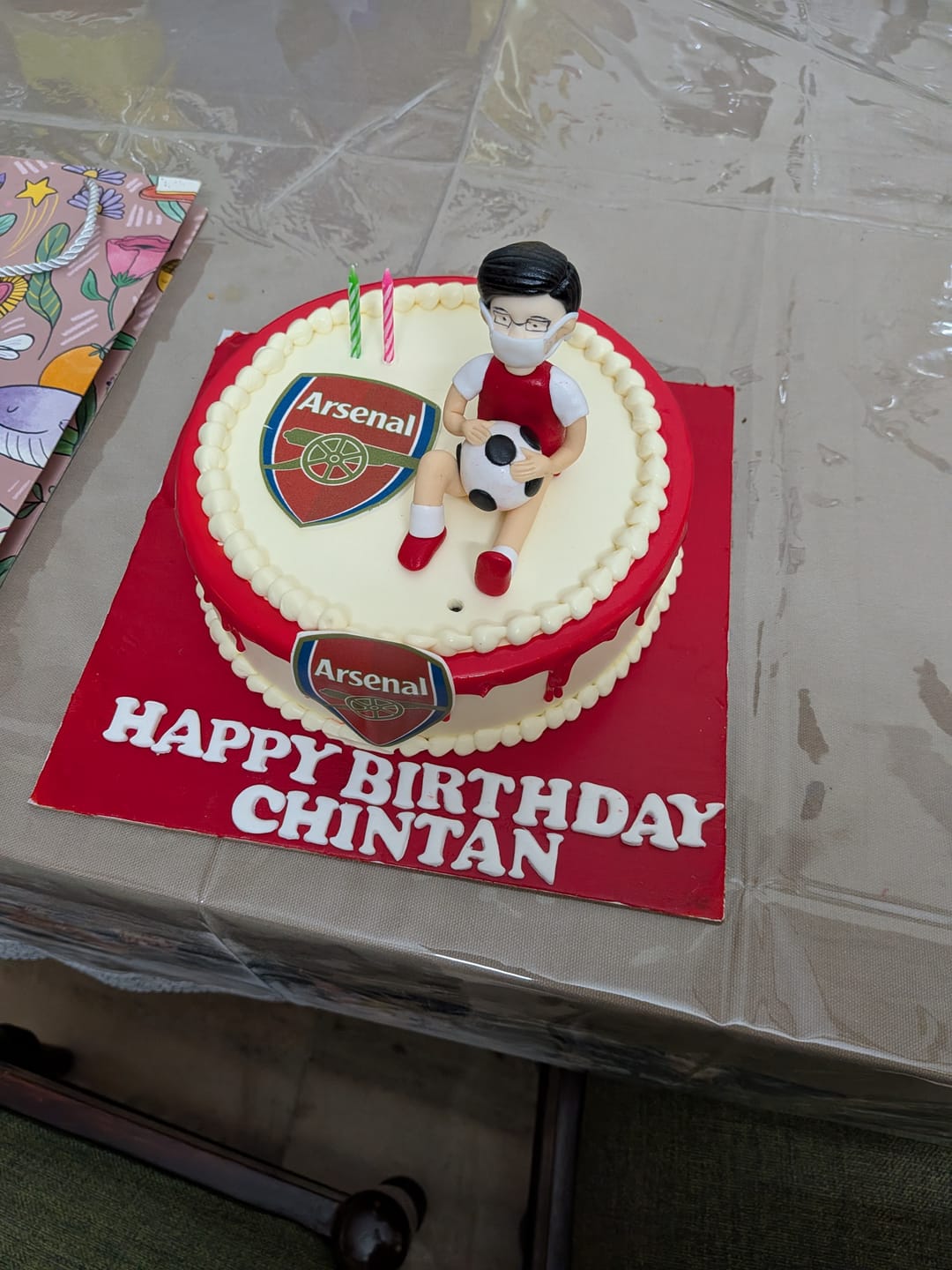 Customer photo review of Footballer in the field Cake