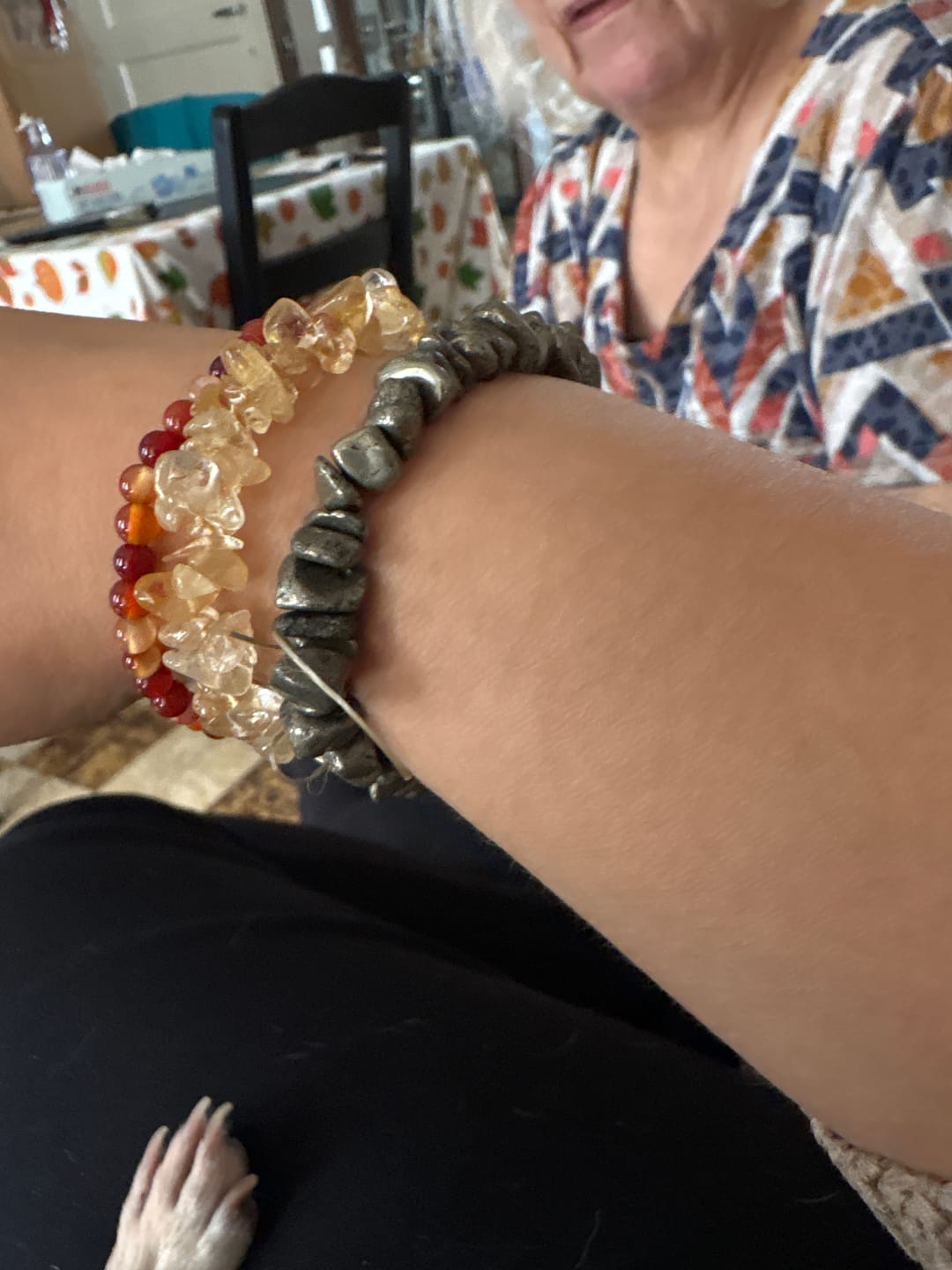 Customer photo review of Bracelet Pyrite chips / baroque