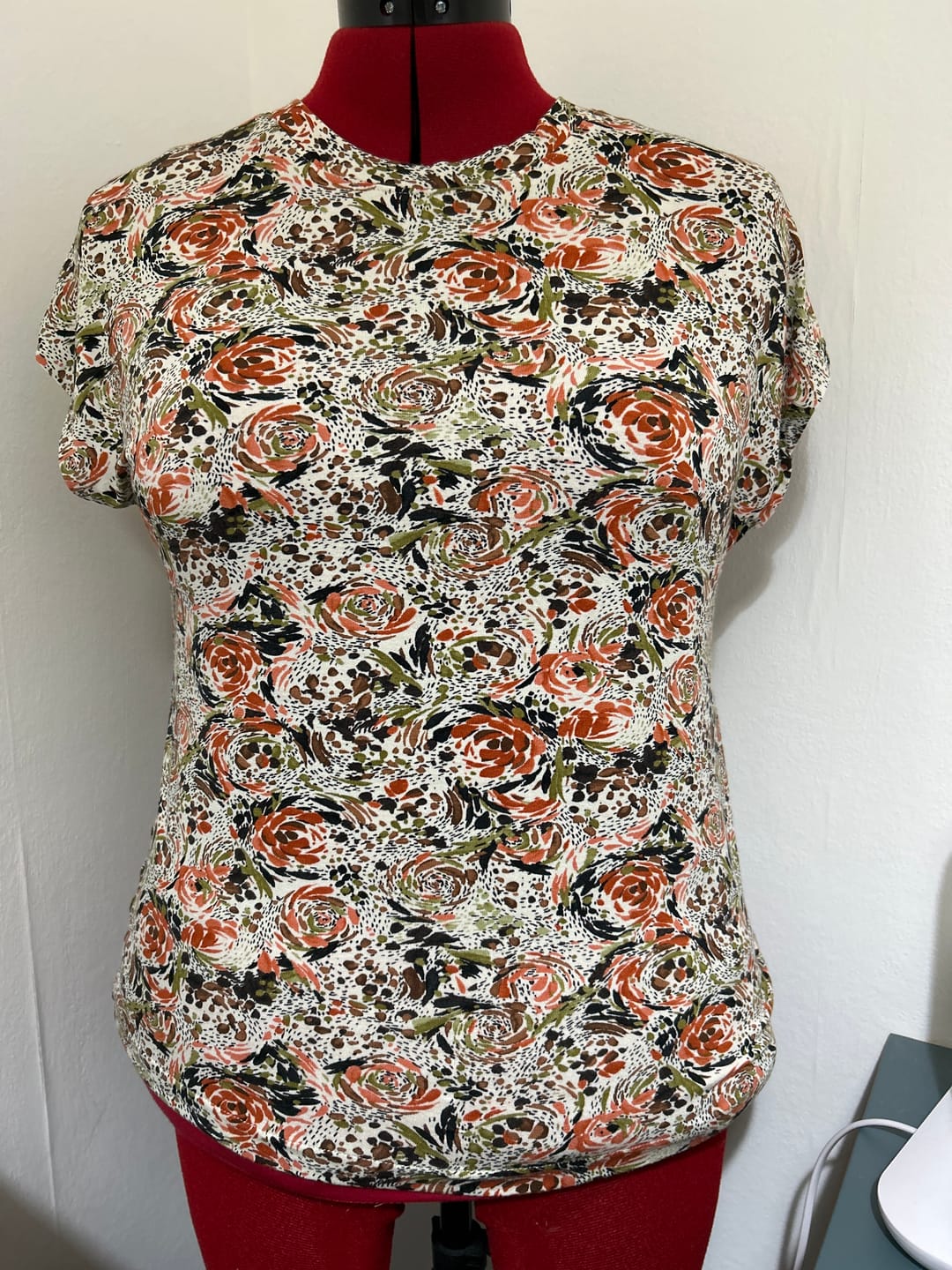 Customer photo review of Painterly Blooms Viscose Jersey Fabric