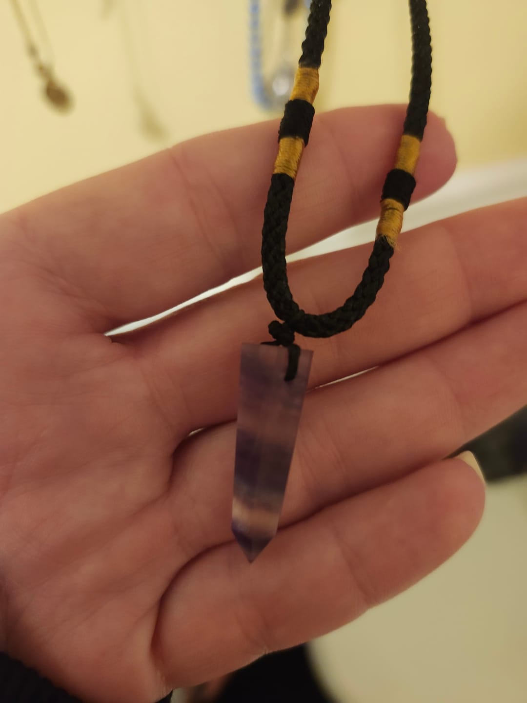 Customer photo review of Natural Fluorite Necklace