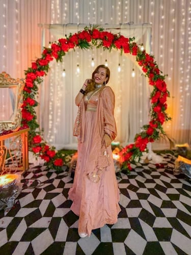 Customer photo review of Alaya Mehfil Blush Pink Lehenga Set