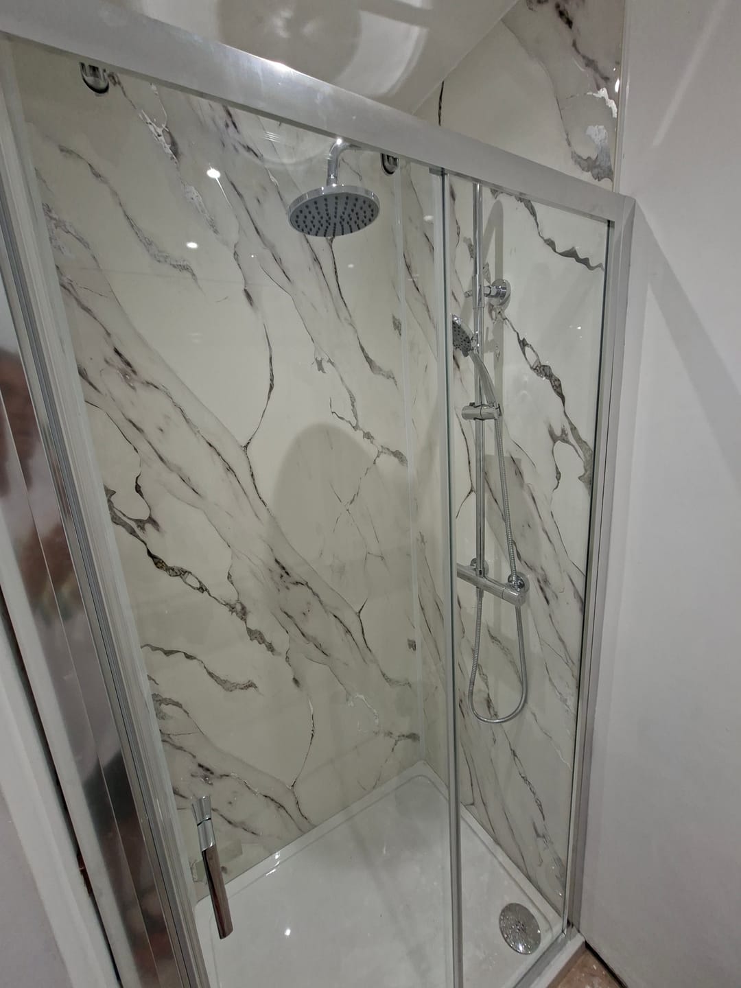 Customer photo review of 10mm Silvara Marble Gloss Shower Panel 1M x 2.4M