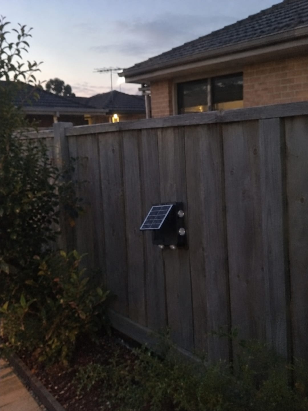 Customer photo review of 4-Way Beam Solar Wall Lights | Warm/Cool White/RGB | IP65 Waterproof