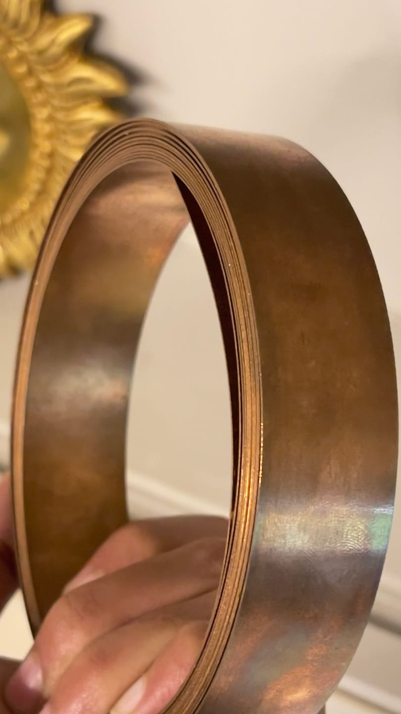 Customer photo review of Pure Copper Metal Strip – Vastu Remedy for North-East Toilet Dosh & Extension Corrections | Ideal for Walls, Floors & Doorways | 1 mm Thickness | 8-100 Feet Lengths