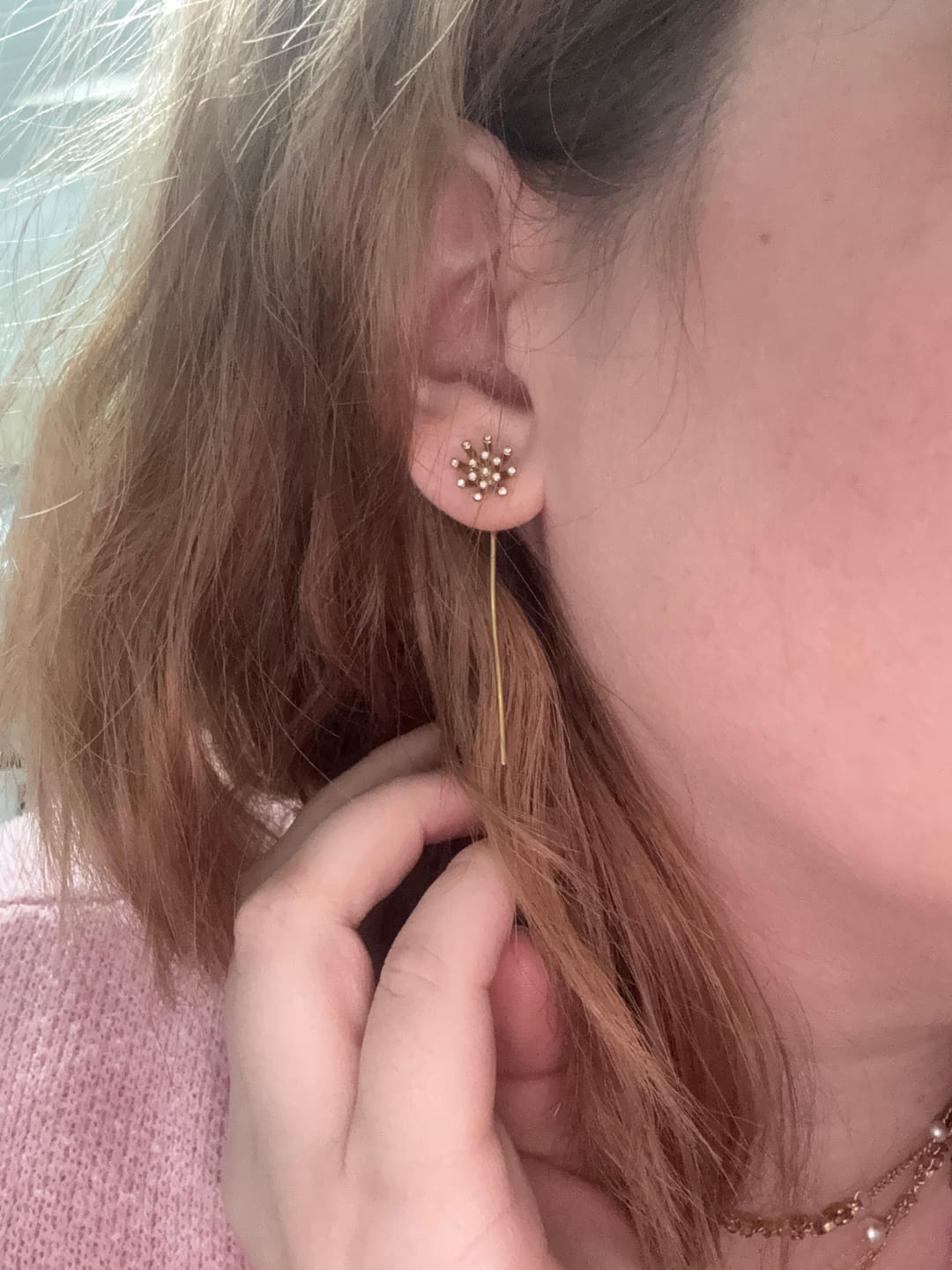 Customer photo review of Make A Wish Dandelion 18K Gold Earrings