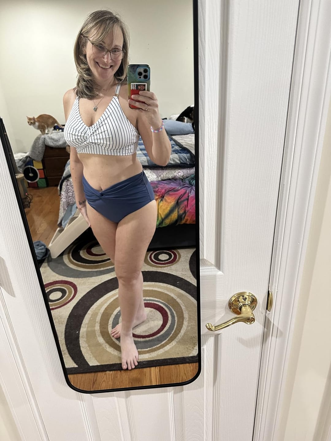 Customer photo review of Emoswim - Women's High Waisted Bikini Sets Matel Tummy Control Swimsuits V Neck Twist Front Bathing Suit