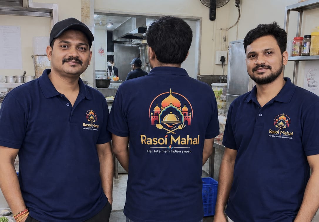 Customer photo review of Customized Polo T-Shirt With Your Company Logo | Order Logo Printed Tees | PrintMine.in