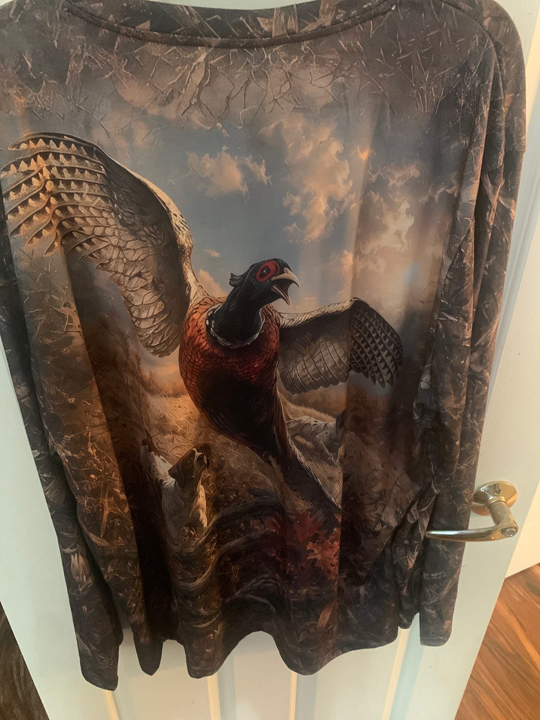 Customer photo review of Performance Hunting Long Sleeve - Golden Pheasant Field Flush - TBT342