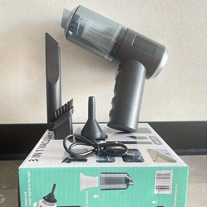 Customer photo review of 3 In 1 Integrated Suction And Blowing Vacuum Combination Vacuum Cleaner USB Charging Small Car Household Vacuum Cleaner