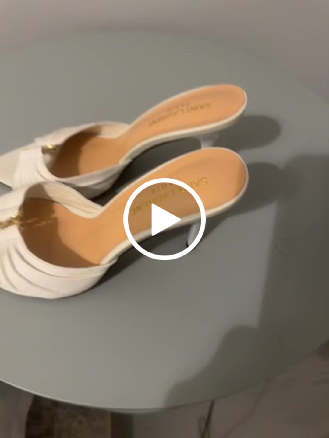 Customer video review of SL BABYLONE MULES 10 WHITE SMOOTH CALFSKIN