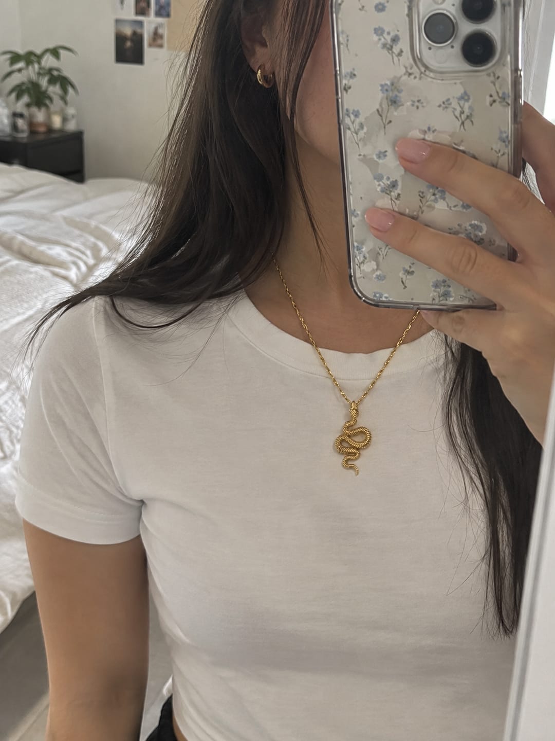 Customer photo review of Snake Gold Necklace