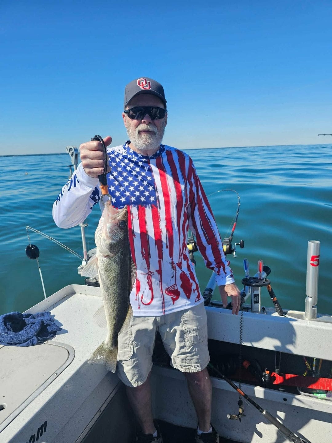 Customer photo review of Born to Go Fishing Forced to Go to School Bass T-Shirt