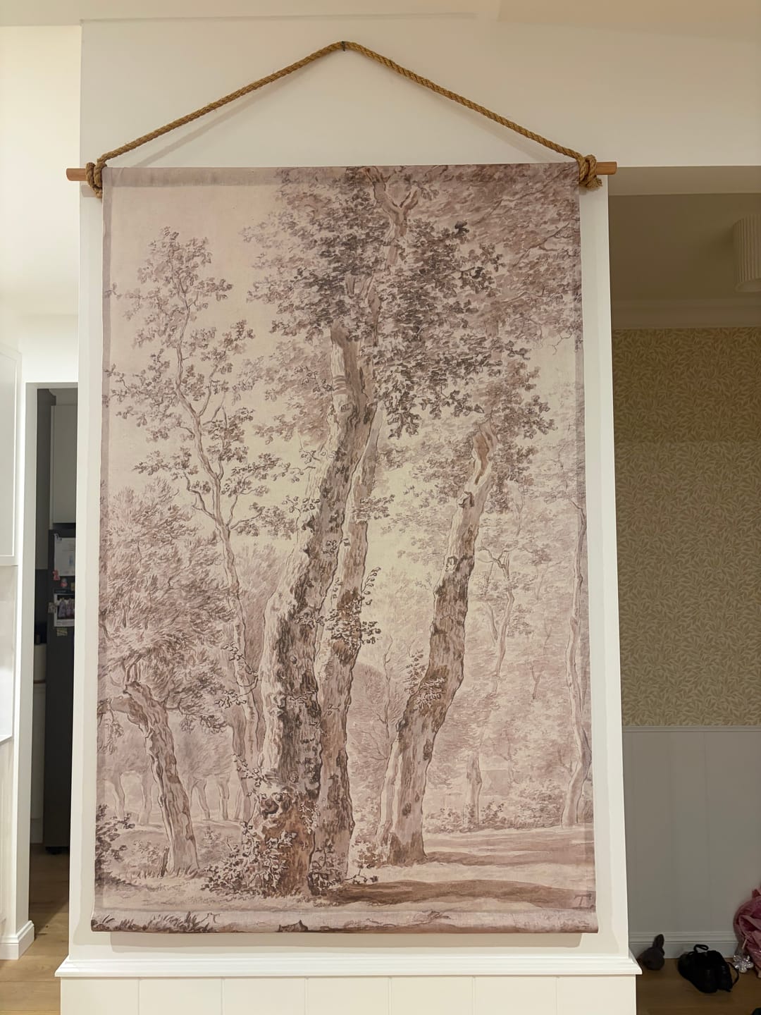 Customer photo review of Trees organic canvas wall hanging