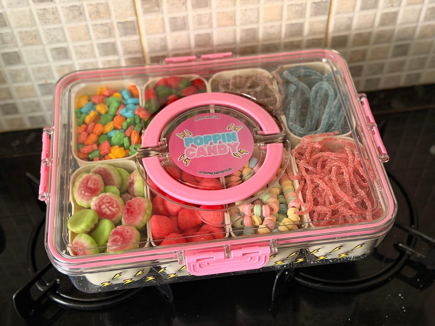 Customer photo review of Poppin Candy Custom Snackle Box