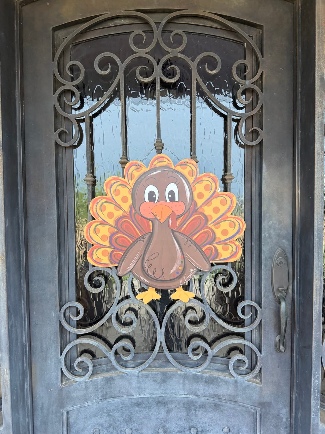 Customer photo review of Harvest Charm Turkey Thanksgiving Door Hanger