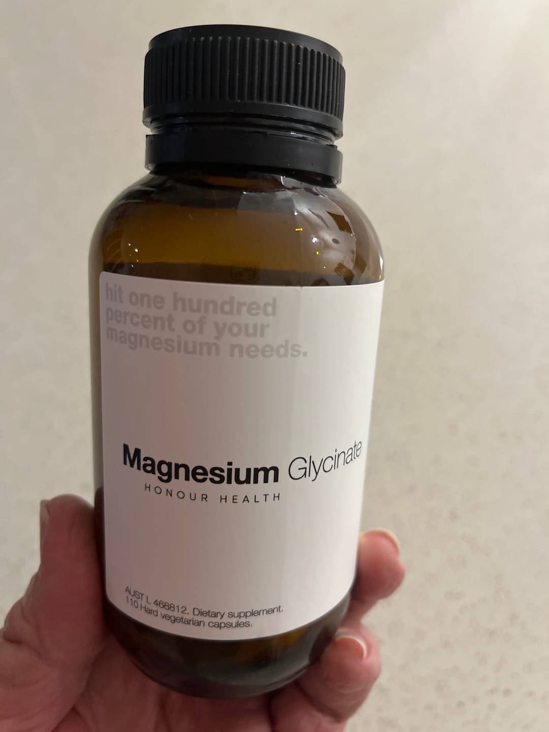 Customer photo review of Magnesium Glycinate (Pure & Unbuffered) - 110 Capsules