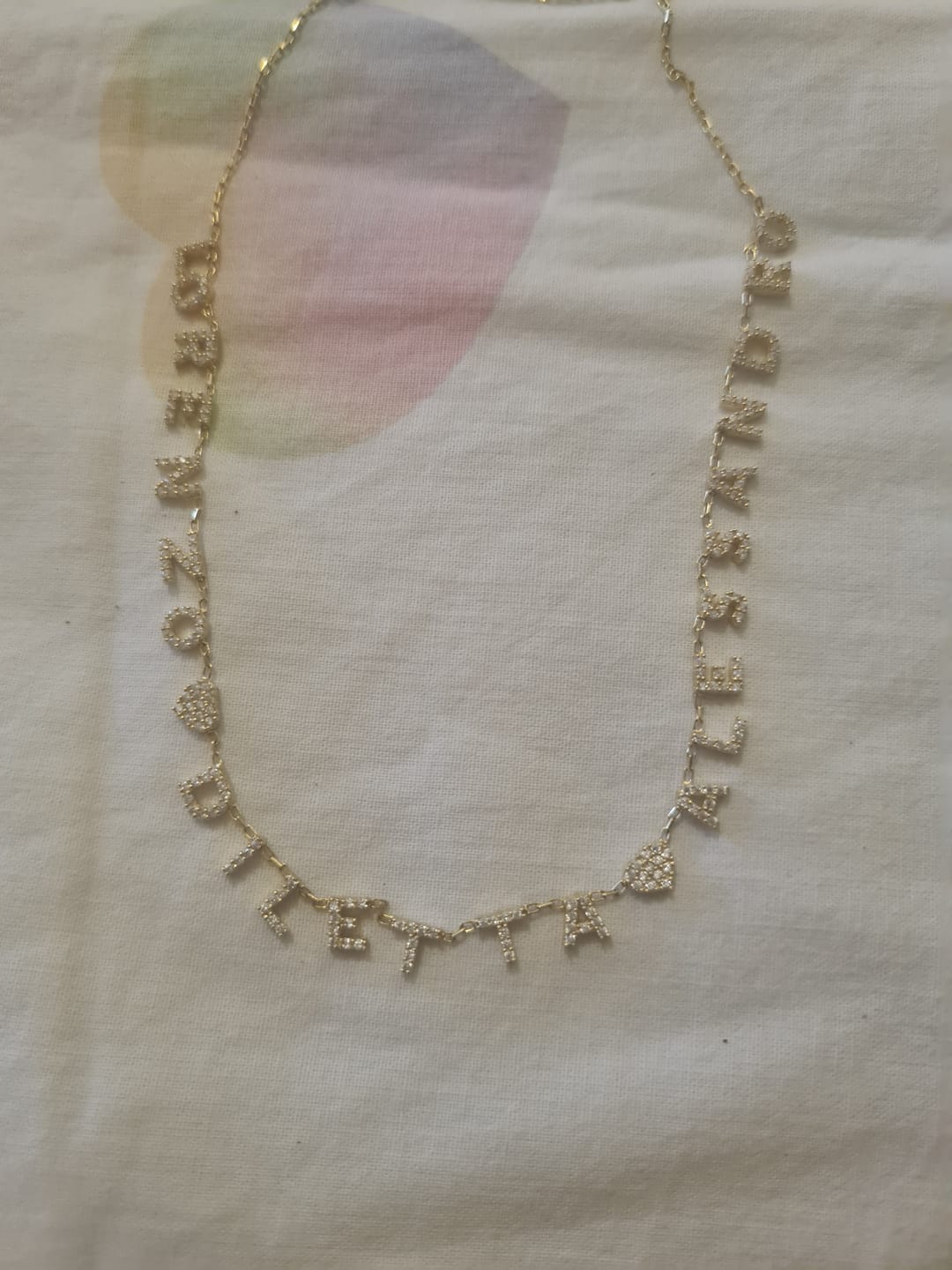Customer photo review of Collana MINI LETTERS BRIGHT